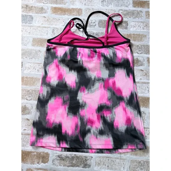 C9 by Champion Womens Pink Grey Abstract Print Active Tank Top Built-In Bra M - Picture 4 of 4